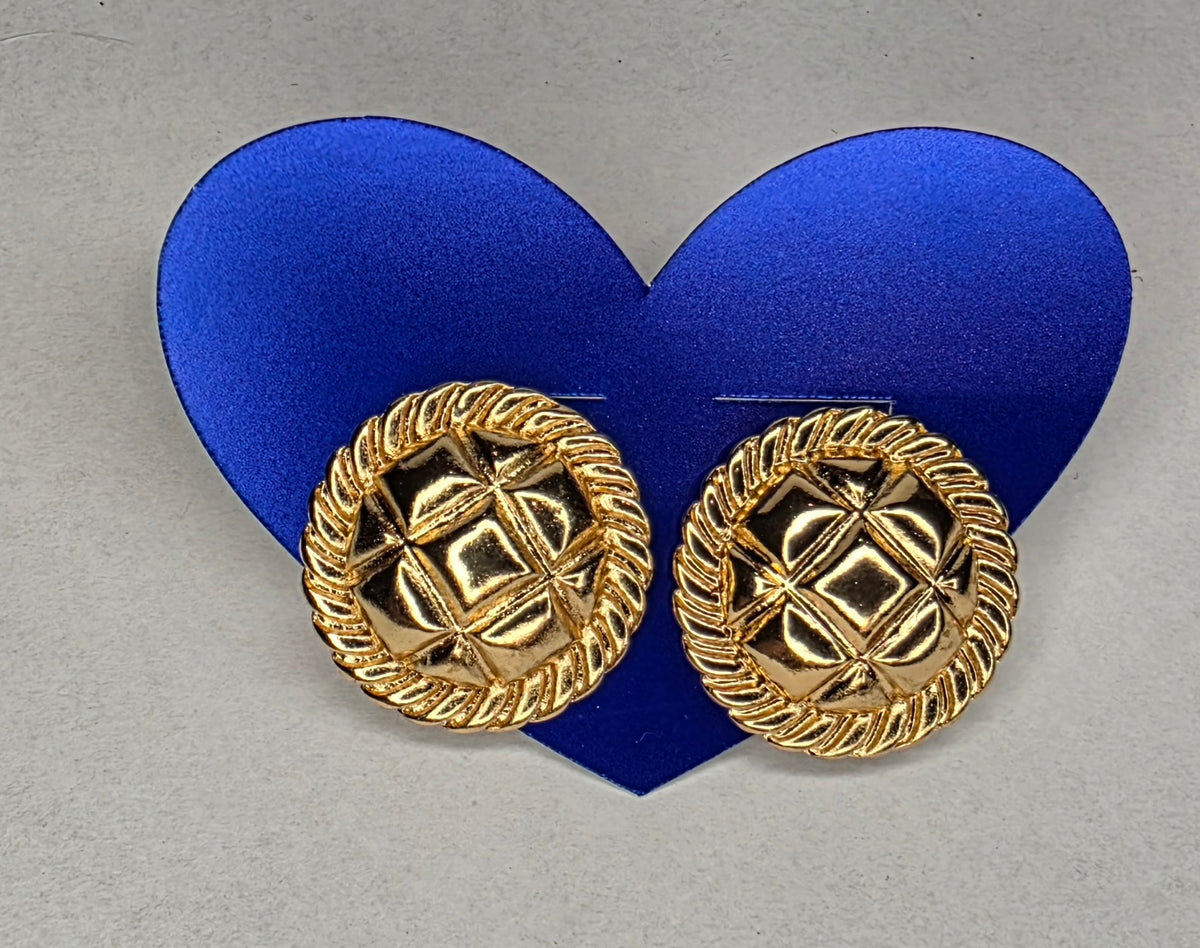 Gold Statement Stud Earrings