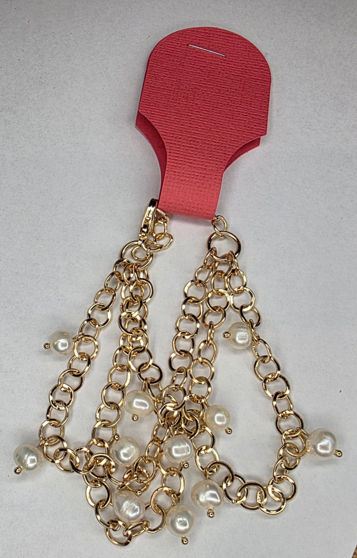 Elegant Gold-Tone Pearl Cascade Bracelet